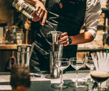 cocktail being made