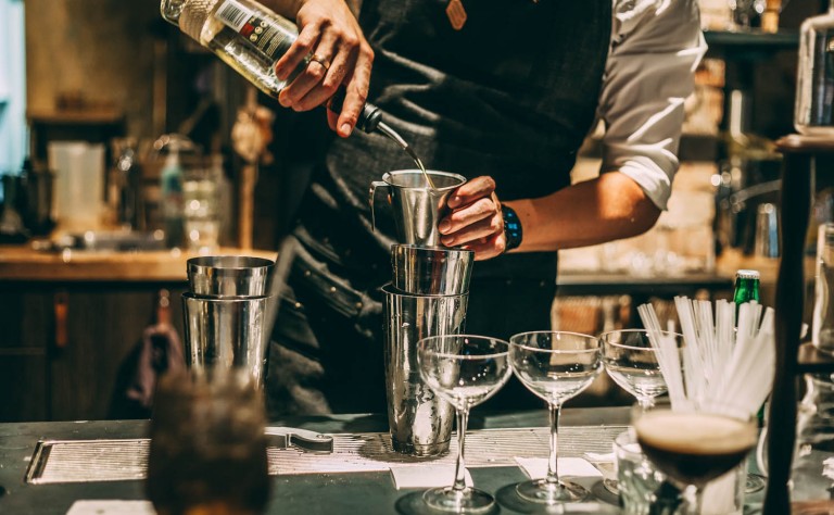 cocktail being made
