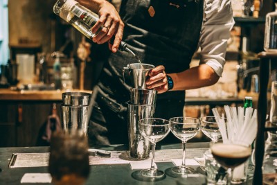 cocktail being made - virtual team days
